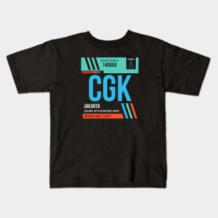 Jakarta (CGK) Airport Code Baggage Tag Kids T-Shirt